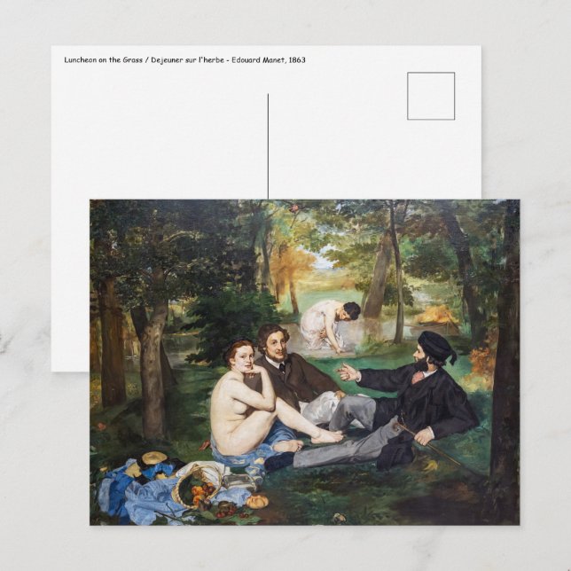 Edouard Manet - Frukost i det gröna Vykort (Fram/baksida)