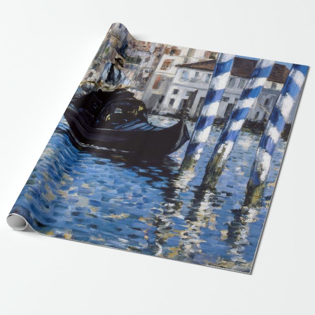 Edouard Manet - Grand Canal, Venedig Presentpapper (Utrullad)