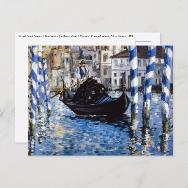 Edouard Manet - Grand Canal, Venedig Vykort (Fram/baksida)
