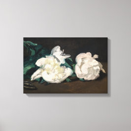 Edouard Manet - Gren av vita peonior, sekatör Canvastryck