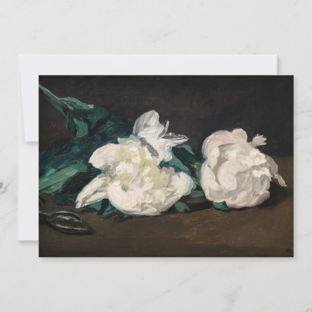 Edouard Manet - Gren av vita peonior, sekatör Tack Kort (Framsida)