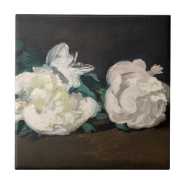 Edouard Manet - Gren of White Peonies, Secateurs Kakelplatta