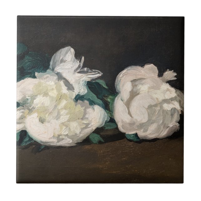 Edouard Manet - Gren of White Peonies, Secateurs Kakelplatta (Framsidan)
