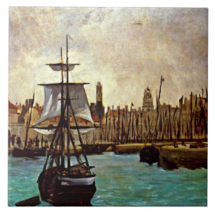 Edouard Manet - Hamnen i Bordeaux Kakelplatta