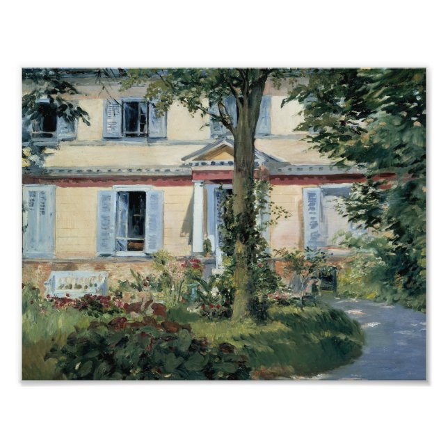 Edouard Manet - House at Rueil Fototryck (Framsidan)