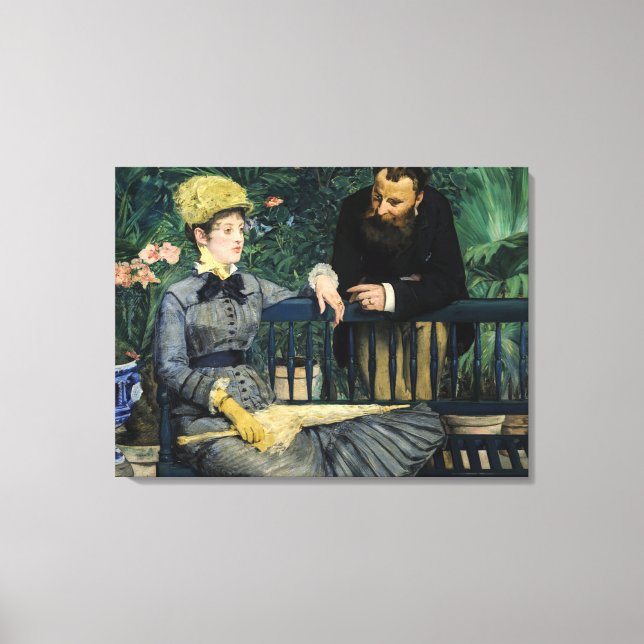 Edouard Manet - I växthuset Canvastryck (Framsida)