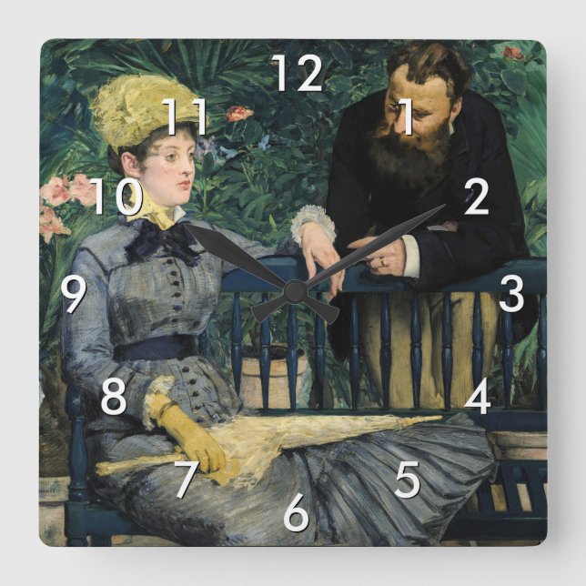 Edouard Manet - I växthuset Fyrkantig Klocka (Framsida)