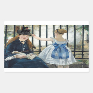 Edouard Manet - järnvägen Rektangulärt Klistermärke