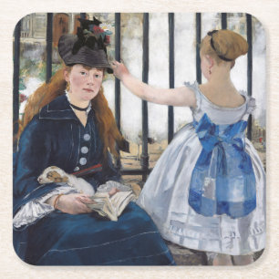 Edouard Manet - Järnvägen Underlägg Papper Kvadrat