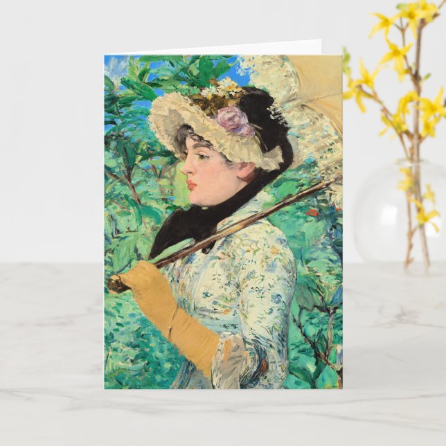 Edouard Manet - Jeanne Spring Kort (Gul blomma)