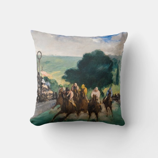 Edouard Manet - Kapplöpning i Longchamp Kudde (Framsida)