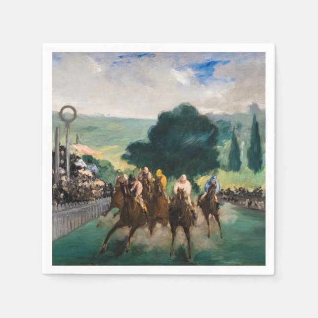 Edouard Manet - Kapplöpning i Longchamp Pappersservett (Framsidan)