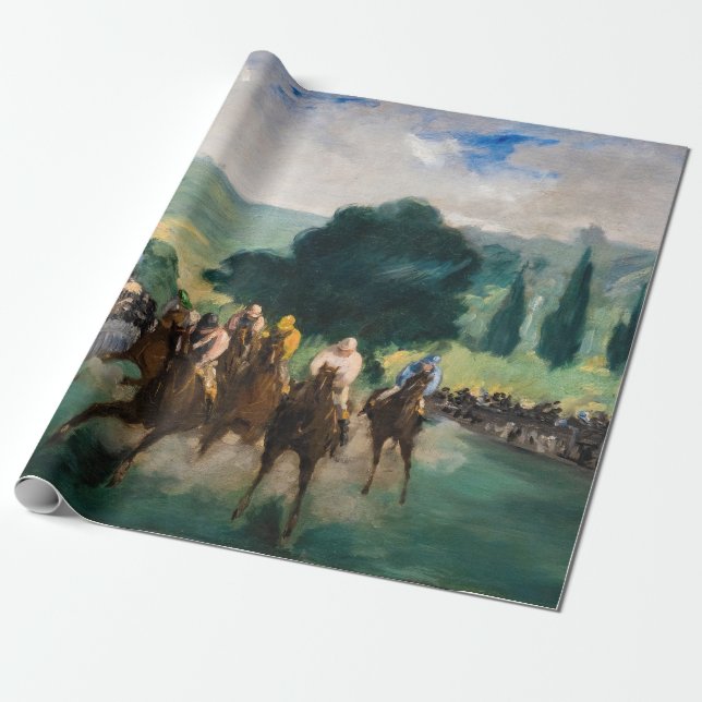 Edouard Manet - Kapplöpning i Longchamp Presentpapper (Utrullad)