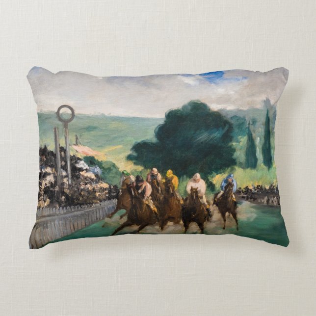 Edouard Manet - Kapplöpning i Longchamp Prydnadskudde (Framsidan)