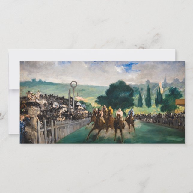 Edouard Manet - Kapplöpning i Longchamp Tack Kort (Framsida)