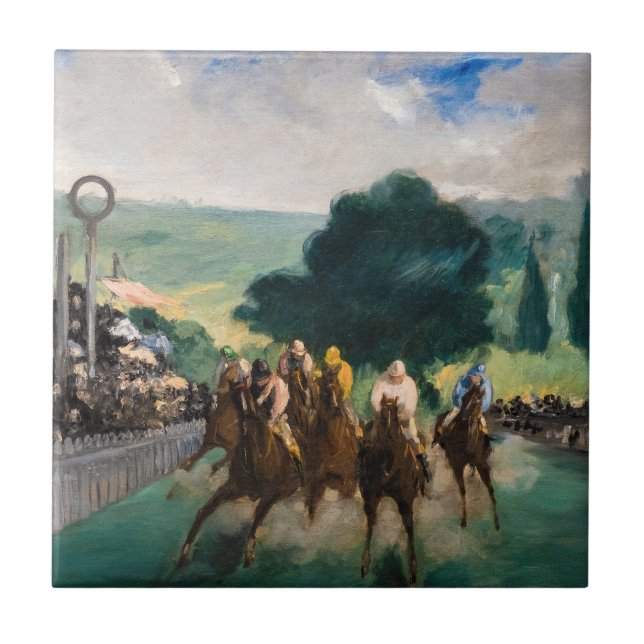 Edouard Manet - Kapplöpningen på Longchamp Kakelplatta (Framsidan)