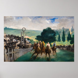 Edouard Manet - Kapplöpningen på Longchamp Poster