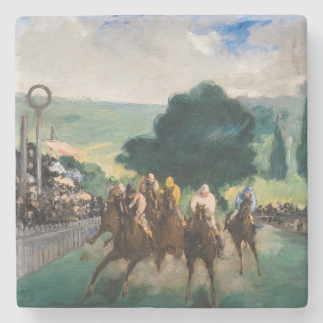 Edouard Manet - Kapplöpningen på Longchamp Stenunderlägg (Framsidan)