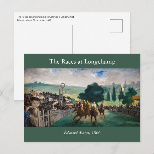 Edouard Manet - Kapplöpningen på Longchamp Vykort (Fram/baksida)