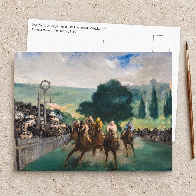 Edouard Manet - Kapplöpningen på Longchamp Vykort (Skapare uppladdad)