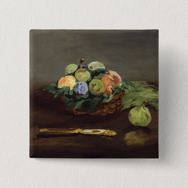 Edouard Manet - Korg med frukter Knapp (Framsida)