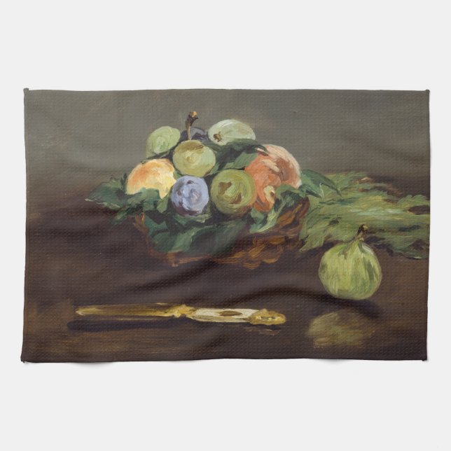 Edouard Manet - Korg med frukter Kökshandduk (Horisontell)
