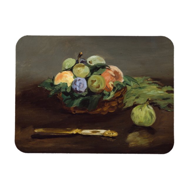 Edouard Manet - Korg med frukter Magnet (Horisontell)