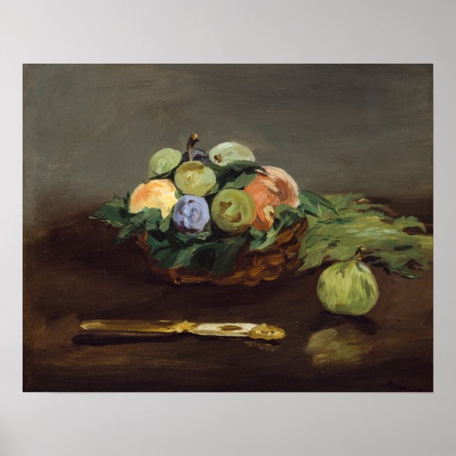 Edouard Manet - Korg med frukter Poster (Framsidan)