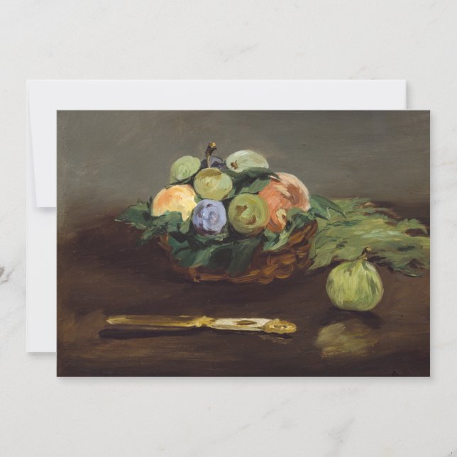 Edouard Manet - Korg med frukter Tack Kort (Framsida)