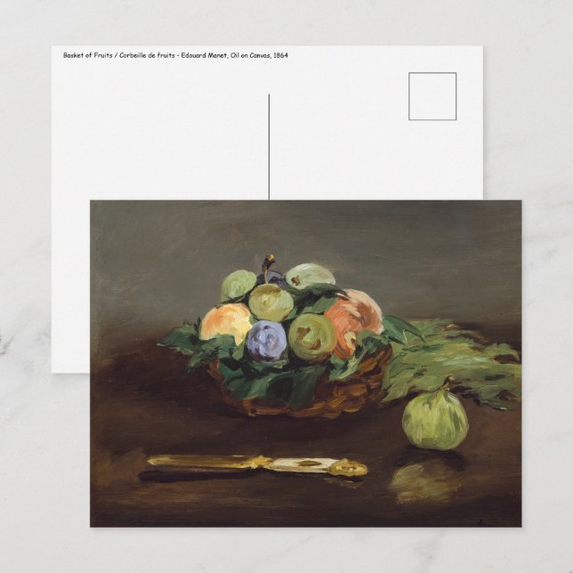 Edouard Manet - Korg med frukter Vykort (Fram/baksida)
