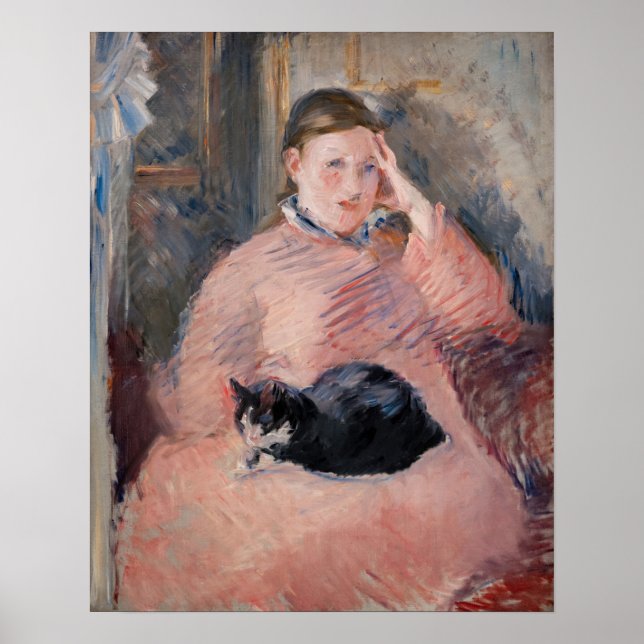 Edouard Manet - Kvinna med katt Poster (Framsidan)