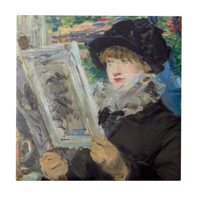 Edouard Manet - Kvinna som läser Kakelplatta (Framsidan)