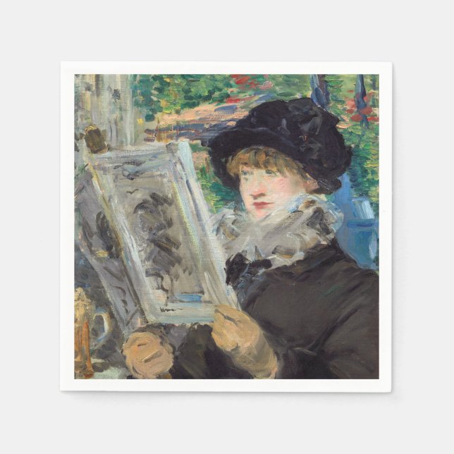 Edouard Manet - Kvinna som läser Pappersservett (Framsidan)