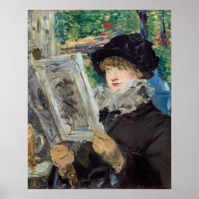Edouard Manet - Kvinna som läser Poster (Framsidan)