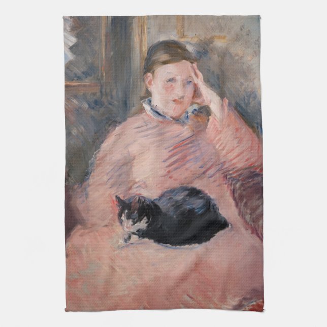 Edouard Manet - Kvinnor med katt Kökshandduk (Vertikal)