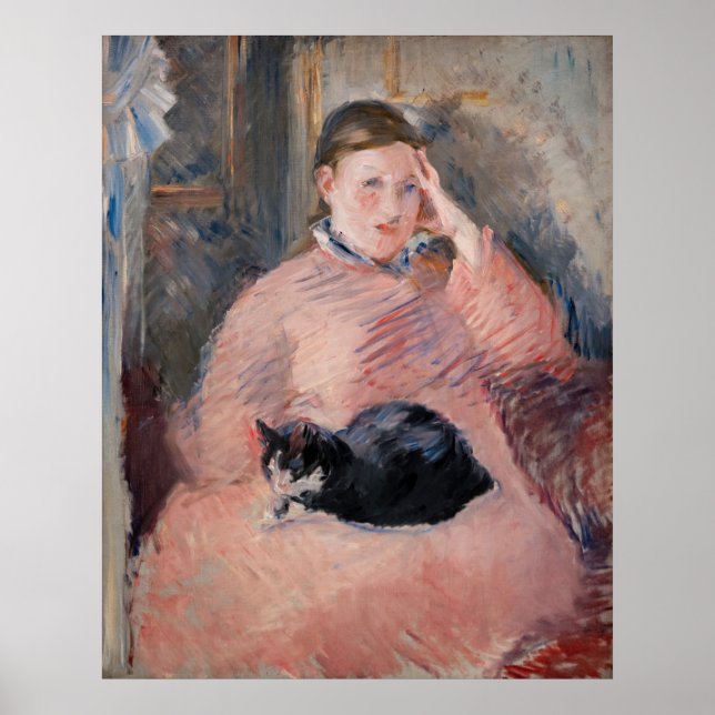 Edouard Manet - Kvinnor med katt Poster (Framsidan)