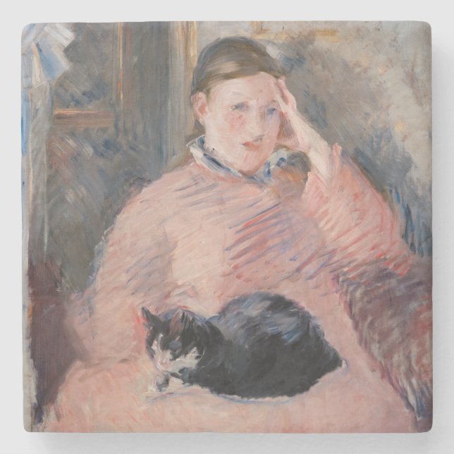 Edouard Manet - Kvinnor med katt Stenunderlägg (Framsidan)