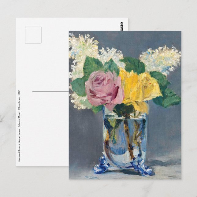 Edouard Manet - Lilacs och Ro Vykort (Fram/baksida)