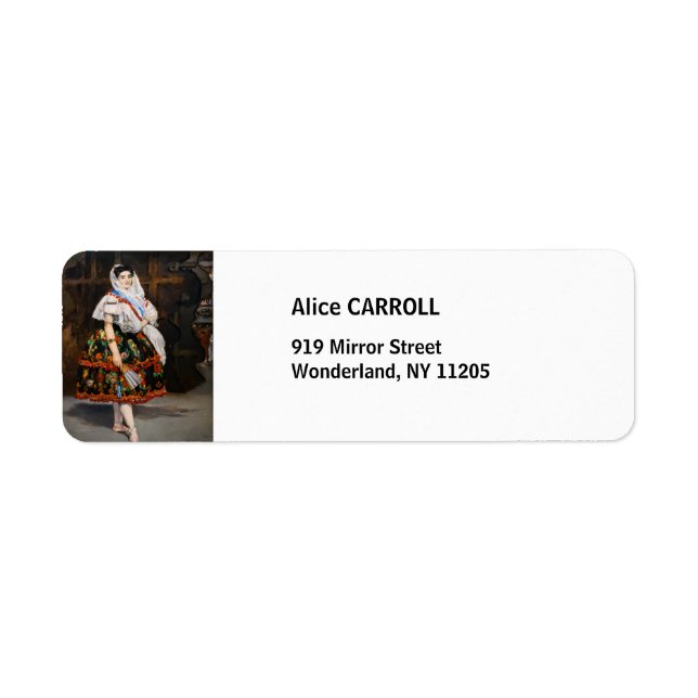 Edouard Manet - Lola de Valence Returadress Etikett (Framsidan)