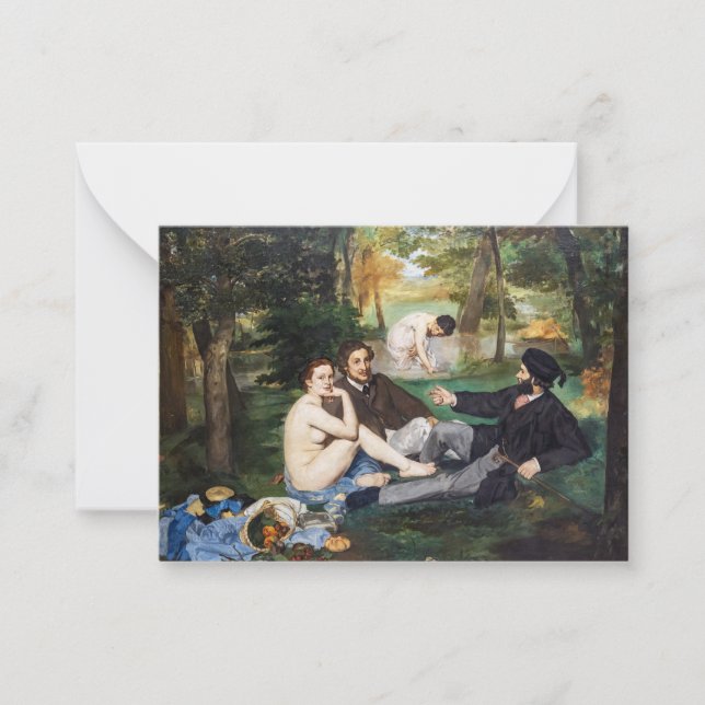 Edouard Manet - Luncheon på Grass Anteckningskort (Framsida)