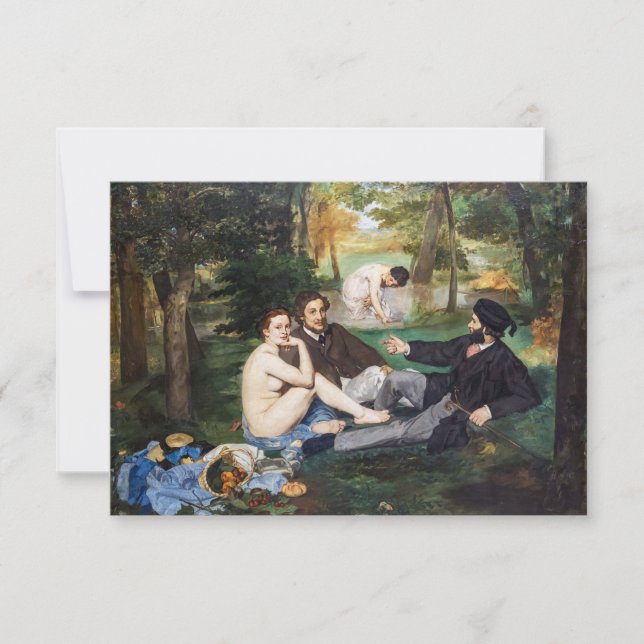 Edouard Manet - Luncheon på Grass Tack Kort (Framsida)