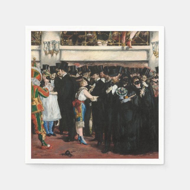 Edouard Manet - Mask Boll vid Opera Pappersservett (Framsidan)