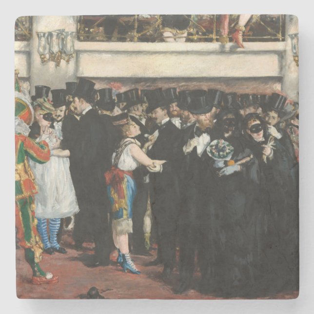 Edouard Manet - Maskeradbal på Operan Stenunderlägg (Framsidan)