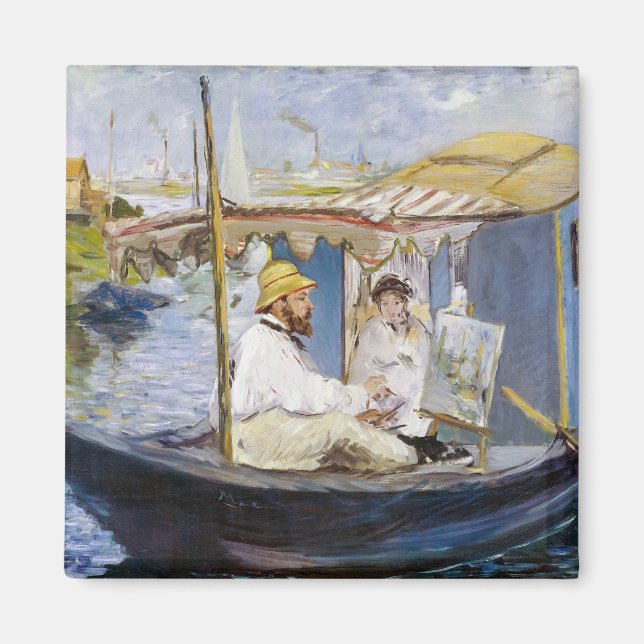 Edouard Manet - Monet i sin ateljéebåt Magnet (Framsidan)