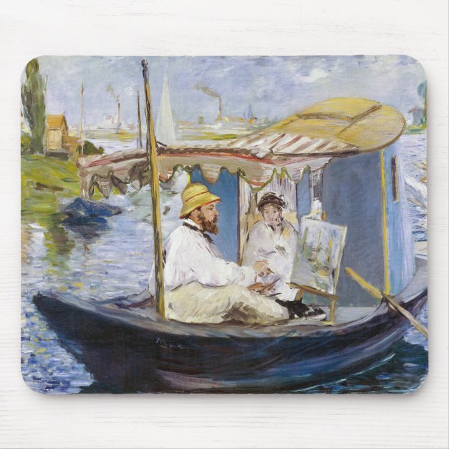 Edouard Manet - Monet i sin ateljéebåt Musmatta (Framsidan)