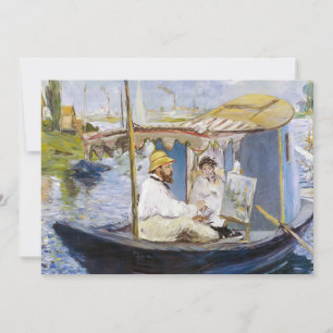 Edouard Manet - Monet i Studio Boat Inbjudningar