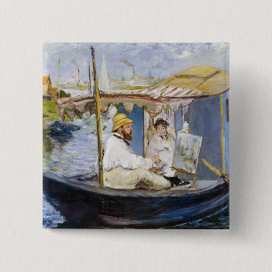 Edouard Manet - Monet i Studio Boat Knapp