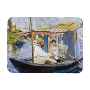 Edouard Manet - Monet i Studio Boat Magnet