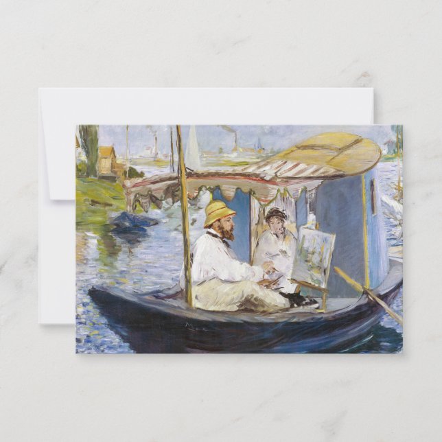 Edouard Manet - Monet i Studio Boat Tack Kort (Framsida)