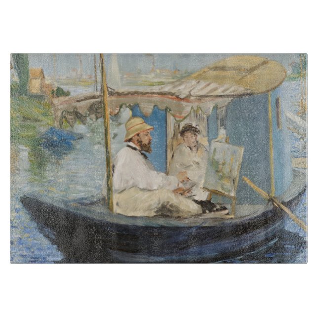 Edouard Manet - Monet Painting på hans Studio Boat (Framsidan)